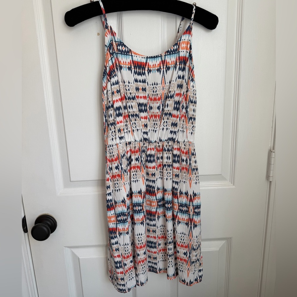 🍂 5/$25 Sleeveless Flowy Dress in White, Navy & Coral XS Old Navy